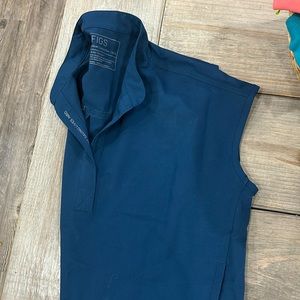 XXS Caribbean blue Figs Rafaela scrub top